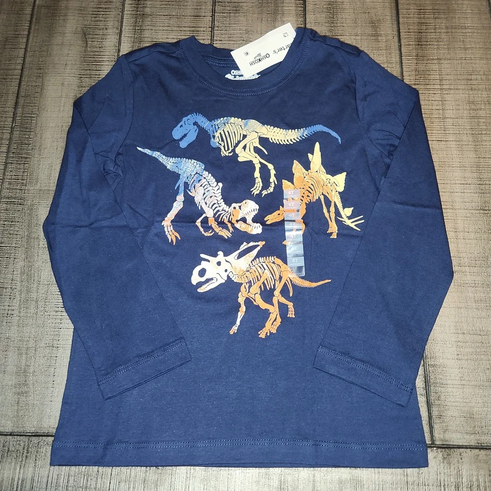 NWT Oshkosh B'gosh Dinosaur Skeleton Graphic Tee